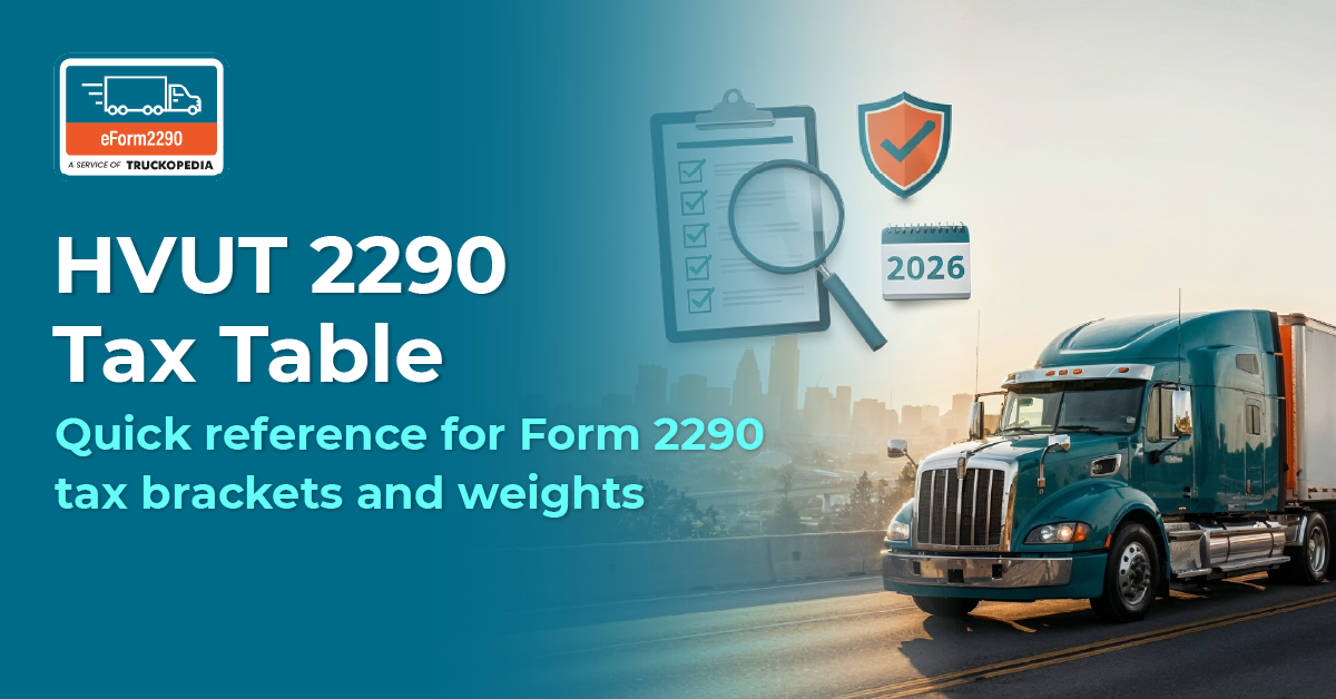 HVUT 2290 Tax Table