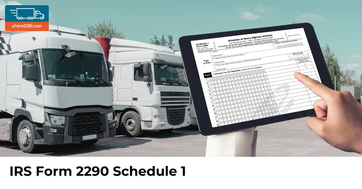IRS Stamped Form 2290 Schedule 1 Proof for Payment