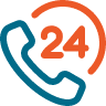 24/7 customer support in English & Spanish icon